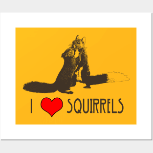 I Love Squirrels Posters and Art